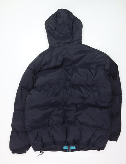 Kadite Men's Black XL Puffer Jacket Hooded Full Zip Winter Coat