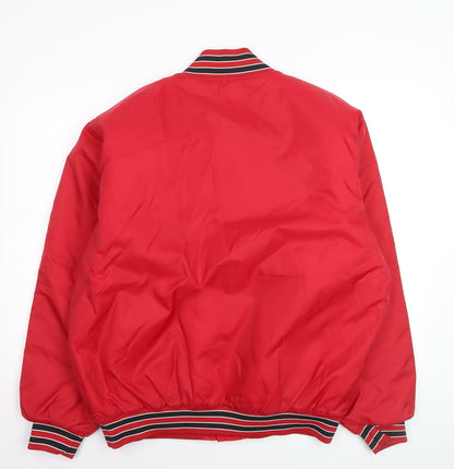 Holloway Mens Red XL Varsity Jacket Nylon Retro Sports Style