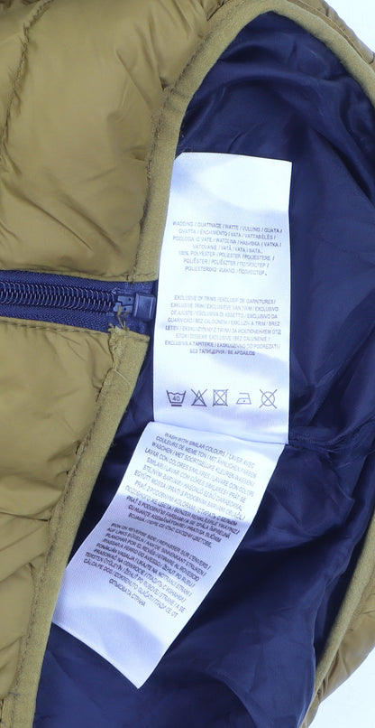Tokyo Laundry Men’s Blue & Brown Puffer Jacket M Regular Fit