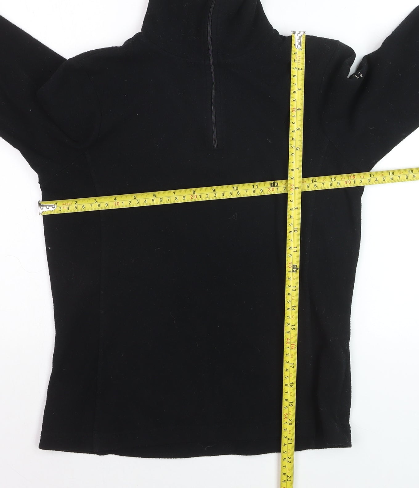 Poivre Blanc Women's Black Fleece Half Zip Pullover Sweatshirt M