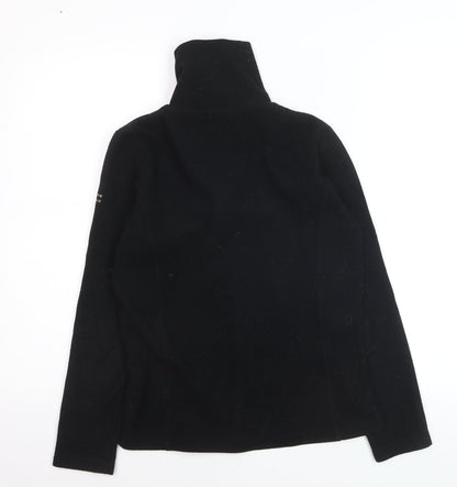 Poivre Blanc Women's Black Fleece Half Zip Pullover Sweatshirt M