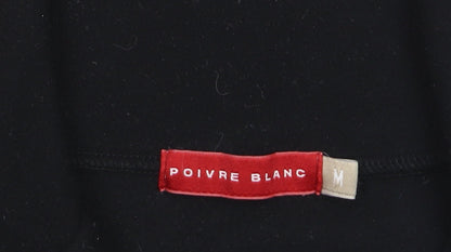 Poivre Blanc Women's Black Fleece Half Zip Pullover Sweatshirt M