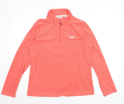 Regatta Great Outdoors Coral Pink 1/4 Zip Fleece Sweatshirt UK 12