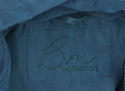 Bm Collection Women’s Blue Hooded Parka Coat Size M Long Lined