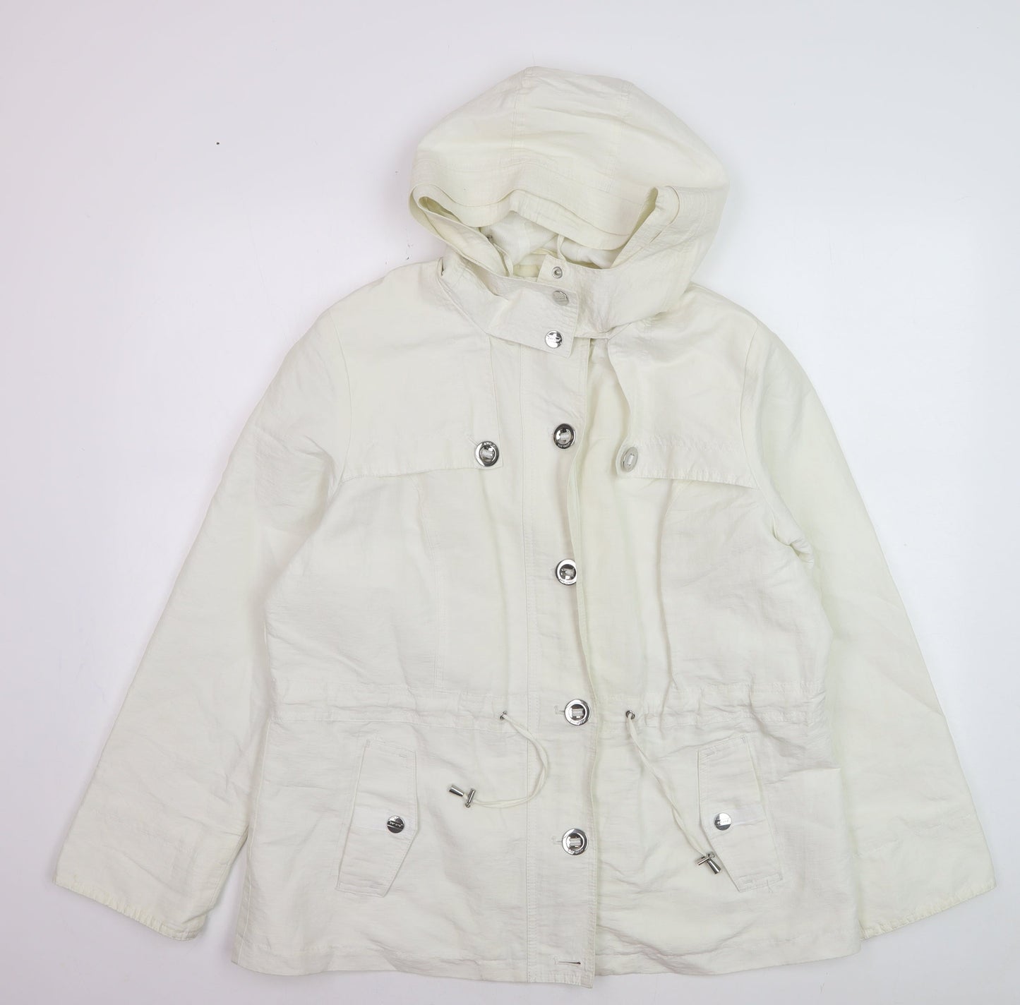 Marks and Spencer Per Una Stormwear Ivory Hooded Jacket Women's Size 16