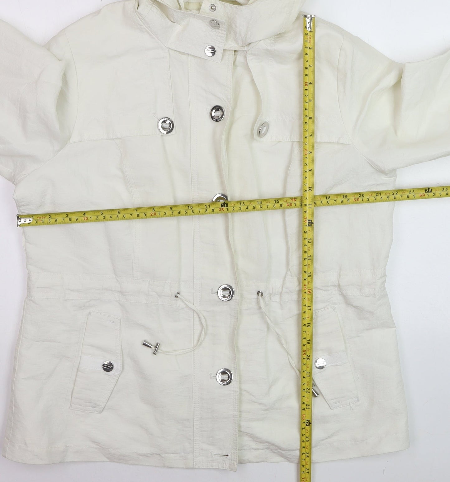 Marks and Spencer Per Una Stormwear Ivory Hooded Jacket Women's Size 16