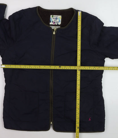 Joules Womens Navy Quilted Jacket UK 16 Lined Full Zip Coat