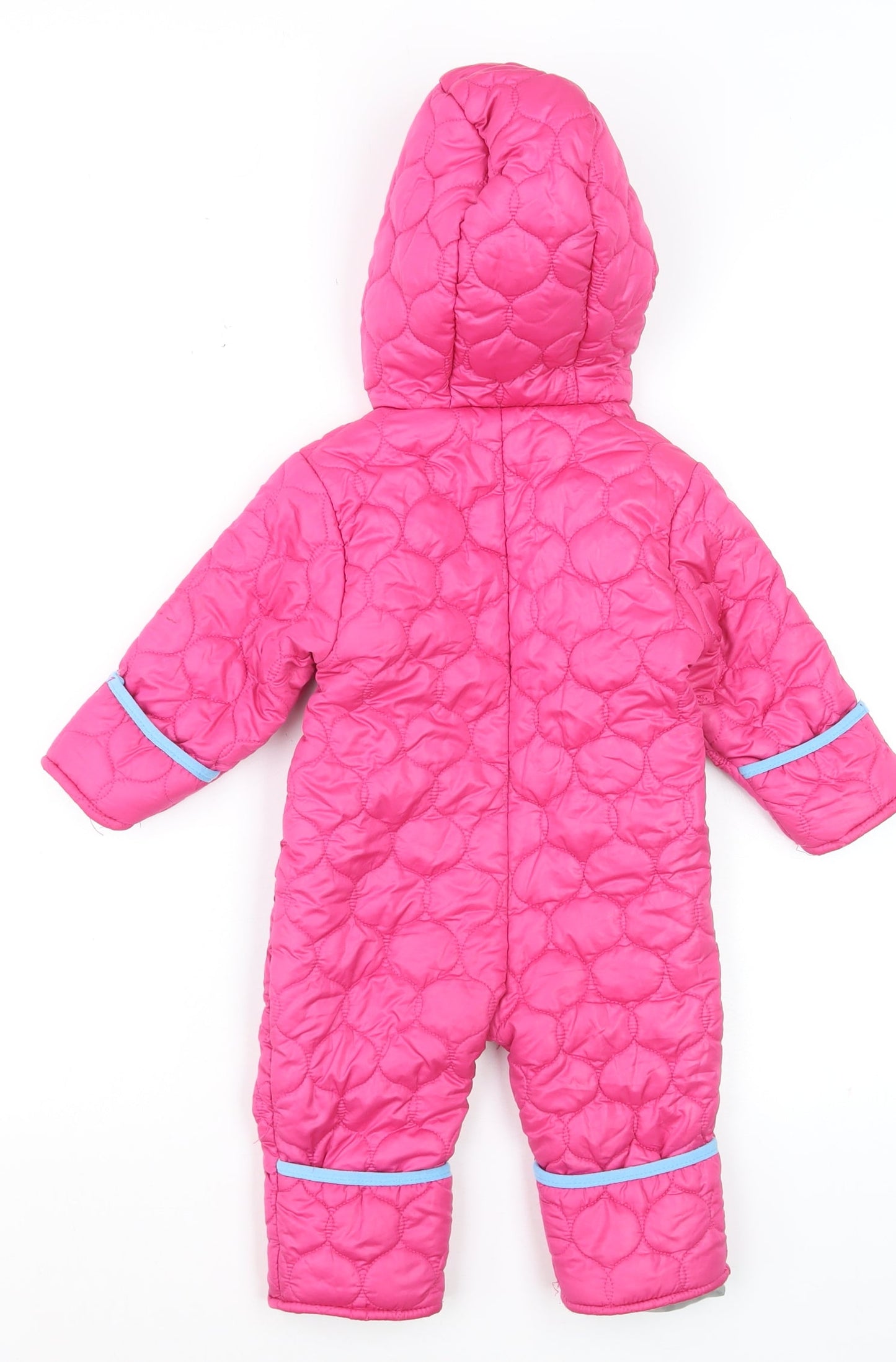 Rugged Bear Unisex Baby Pink Quilted Hooded Puffer Snowsuit 6–9 Months