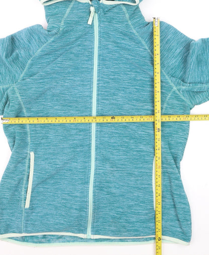 Mountain Warehouse Women Teal Full Zip Hooded Sweatshirt UK 16