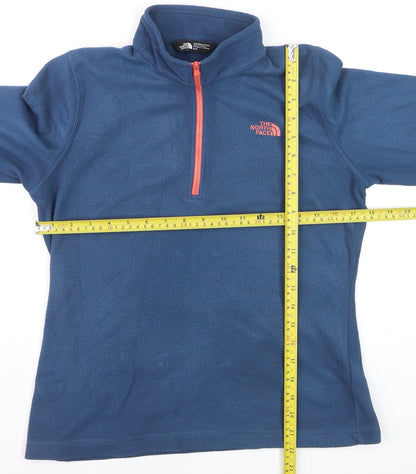 The North Face Womens Blue 1/4 Zip Fleece Pullover Sweatshirt M