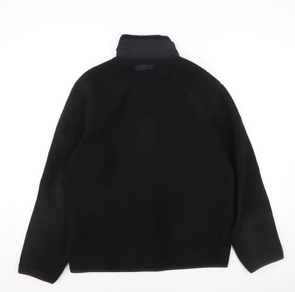 H&M Womens Black Full Zip Fleece Sweatshirt Regular Fit Size 12