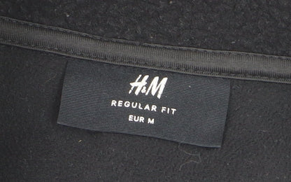 H&M Womens Black Full Zip Fleece Sweatshirt Regular Fit Size 12