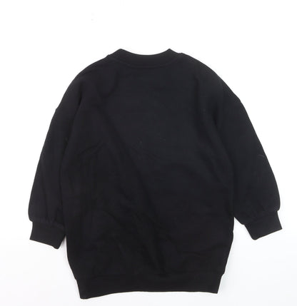 Marks and Spencer Girls Black Pullover Sweatshirt 6-7 Years New York Print