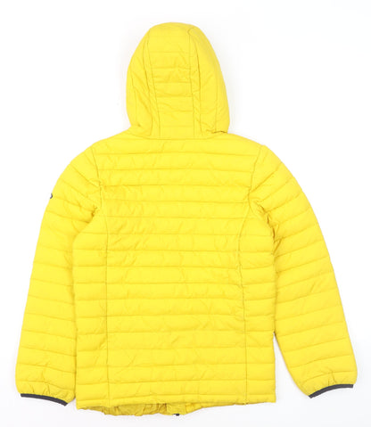 Joules Boys Yellow Hooded Puffer Jacket 11-12 Years Lightweight Outerwear