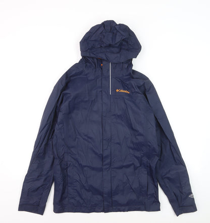 Columbia Boys Blue Hooded Waterproof Rain Coat Jacket L (14-15 Years)