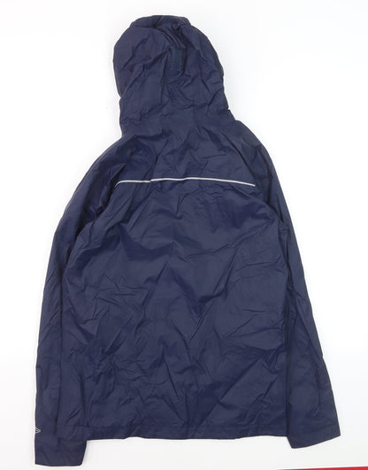 Columbia Boys Blue Hooded Waterproof Rain Coat Jacket L (14-15 Years)