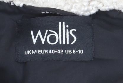 Wallis Women's Black Long Puffer Coat M Hooded Winter Jacket