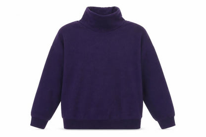 Patricia Dawson Women Purple Fleece Pullover Sweatshirt M Roll Neck
