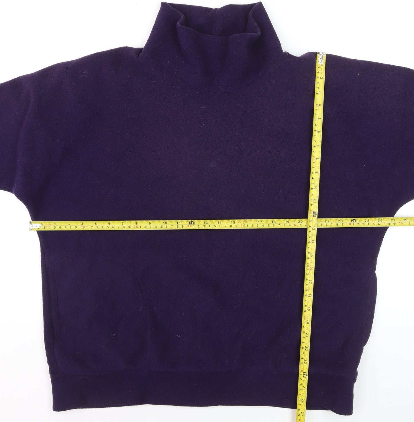 Patricia Dawson Women Purple Fleece Pullover Sweatshirt M Roll Neck