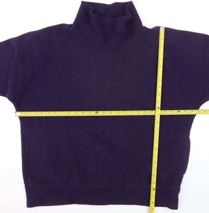 Patricia Dawson Women Purple Fleece Pullover Sweatshirt M Roll Neck