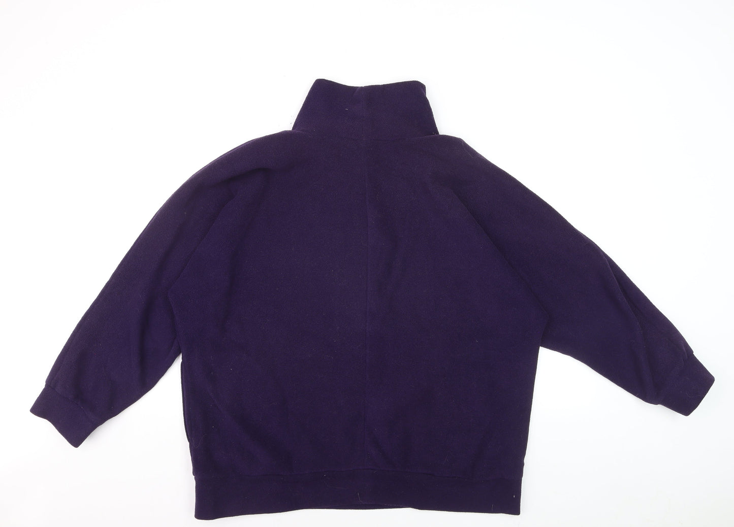 Patricia Dawson Women Purple Fleece Pullover Sweatshirt M Roll Neck
