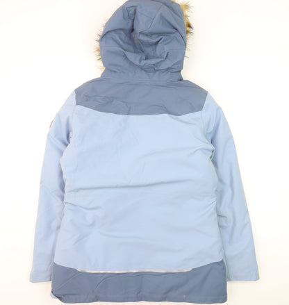 Quechua Teens Blue Waterproof Hooded Parka Jacket Size 14