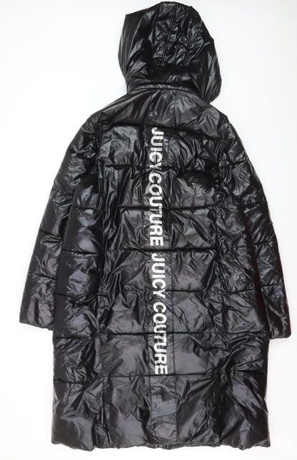 Juicy Couture Women’s Black XL Long Hooded Puffer Coat