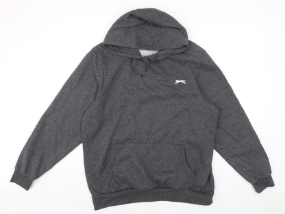 Slazenger Men’s Grey Pullover Hoodie L Fleece Lined Logo