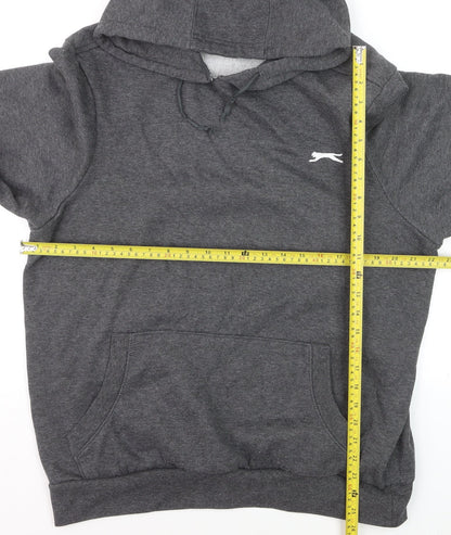 Slazenger Men’s Grey Pullover Hoodie L Fleece Lined Logo