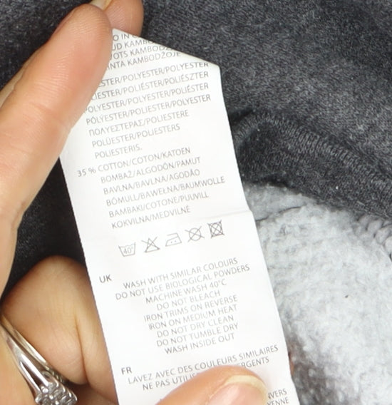 Slazenger Men’s Grey Pullover Hoodie L Fleece Lined Logo