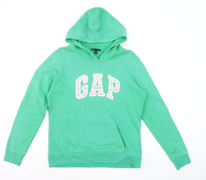GAP Women's Green Pullover Hoodie Small Fleece Lined Casual Sweatshirt