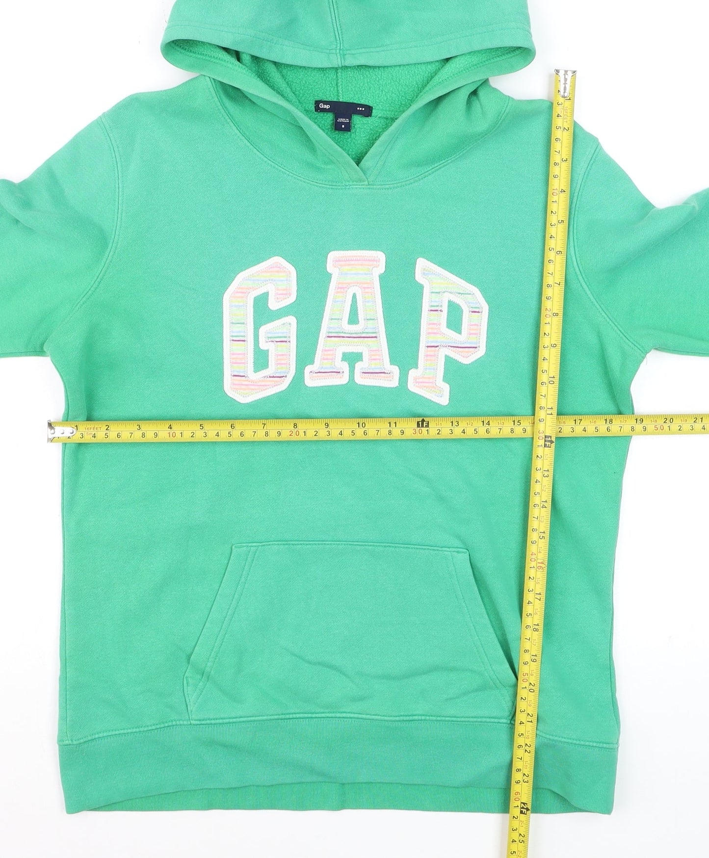 GAP Women's Green Pullover Hoodie Small Fleece Lined Casual Sweatshirt