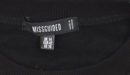 Missguided Unisex Black Graphic Print Pullover Sweatshirt Size 14