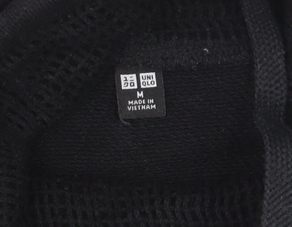 Uniqlo Men's Black M Pullover Hoodie High Neck Fleece Sweatshirt