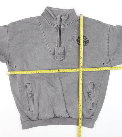 Gymshark Men's Grey 1/4 Zip Pullover Sweatshirt Size S