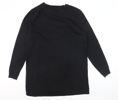 Lipsy Women Black Sequin Lips Sweatshirt UK 14