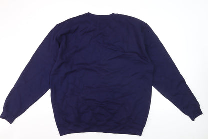 Betty Bramble Womens Navy Sweatshirt XXL Pink Star Print Crew Neck