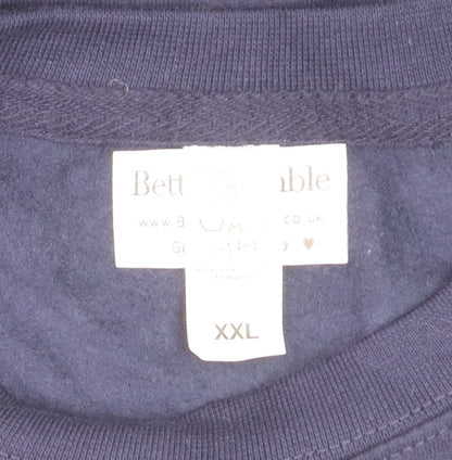 Betty Bramble Womens Navy Sweatshirt XXL Pink Star Print Crew Neck