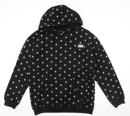 SDMN Womens Black Star Print Pullover Hoodie XXL Cotton Blend