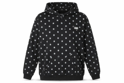 SDMN Womens Black Star Print Pullover Hoodie XXL Cotton Blend