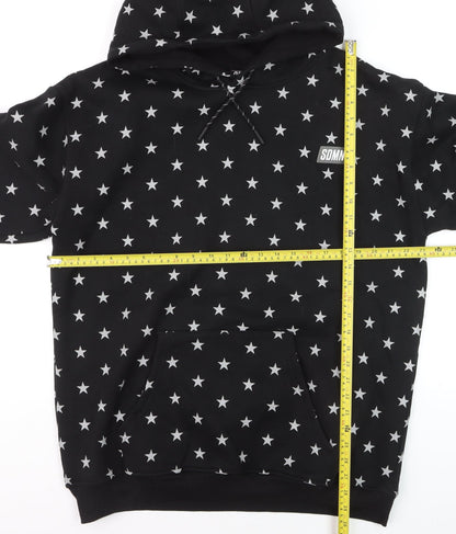 SDMN Womens Black Star Print Pullover Hoodie XXL Cotton Blend