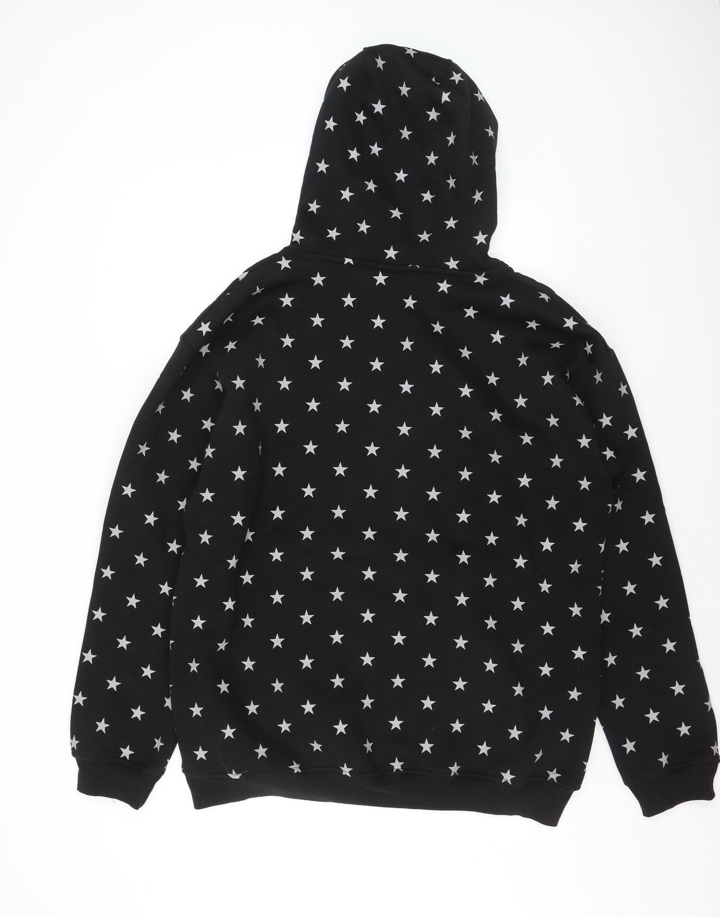 SDMN Womens Black Star Print Pullover Hoodie XXL Cotton Blend