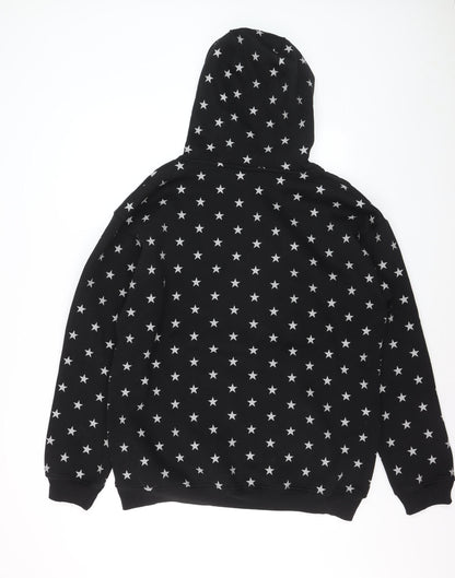 SDMN Womens Black Star Print Pullover Hoodie XXL Cotton Blend