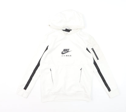 Nike Air Max Boys White Pullover Hoodie Small 128-137cm Polyester