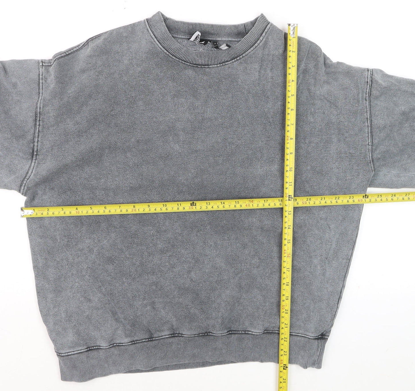 Reclaimed Vintage Men Grey Pullover Sweatshirt Size M Regular Fit