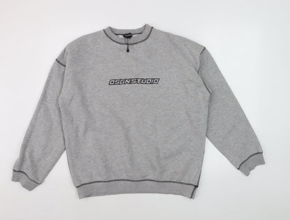 Bochoo Men's Grey Logo Pullover Sweatshirt Medium