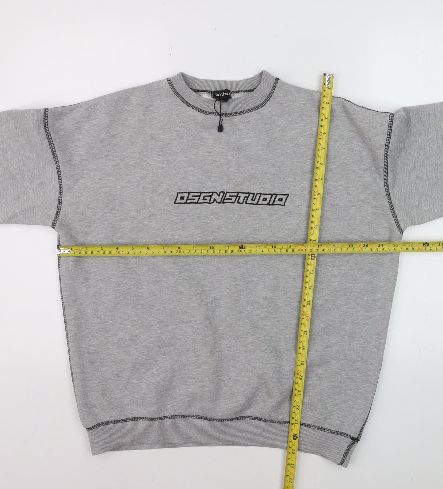 Bochoo Men's Grey Logo Pullover Sweatshirt Medium