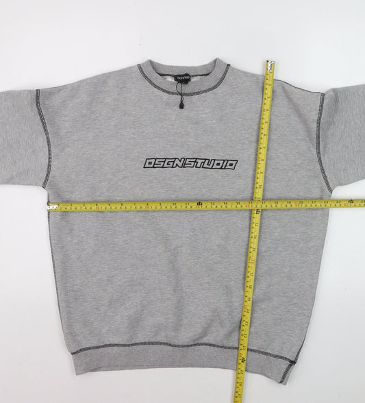 Bochoo Men's Grey Logo Pullover Sweatshirt Medium
