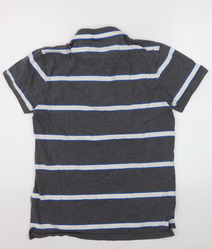 Canterbury Men's Grey Striped Rugby World Cup 2015 Polo Shirt Size S