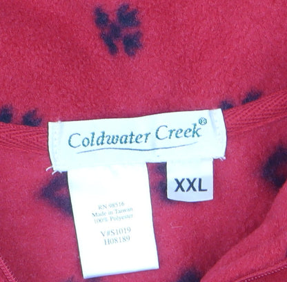 Coldwater Creek Unisex Red Fair Isle Fleece 1/4 Zip Sweatshirt 2XL